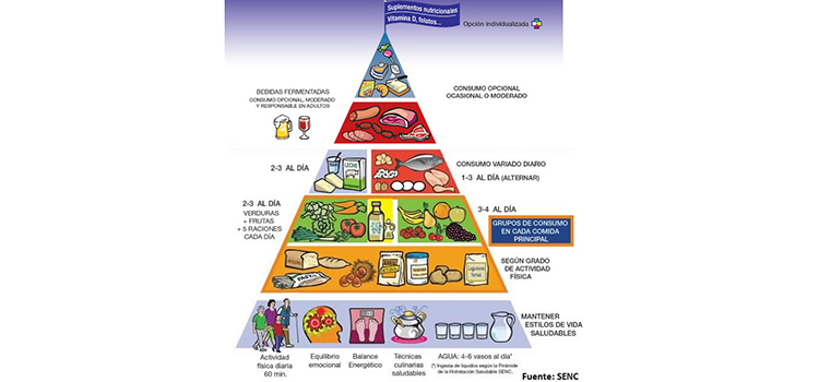 piramide alimenticia etiquetada en español