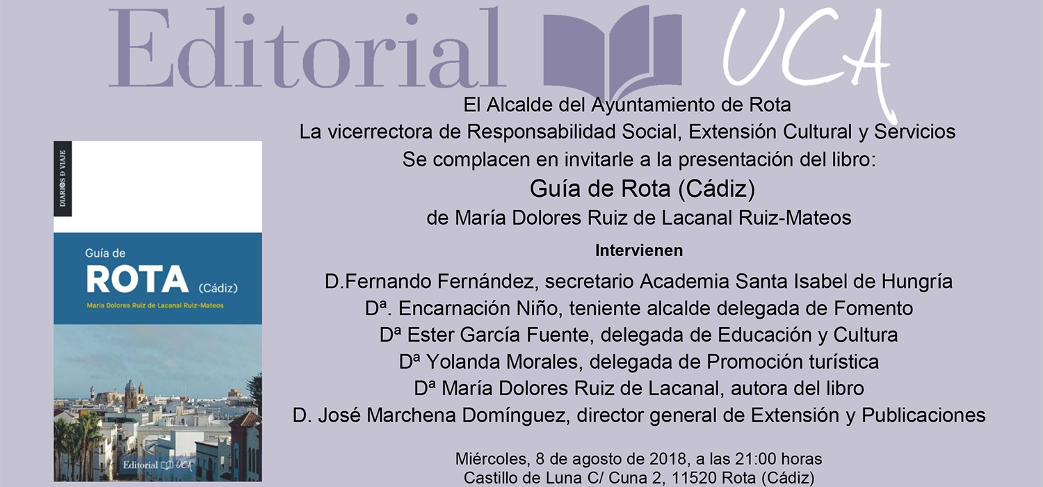 El sello Editorial UCA presentará el libro ‘Guía de Rota (Cádiz)’