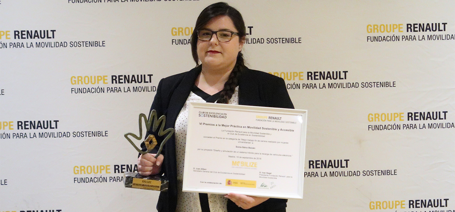 La alumna Sonia Sáinz de la UCA gana en la categoría de ‘TFG universitario’ en los IV Premios de la Fundación Renault