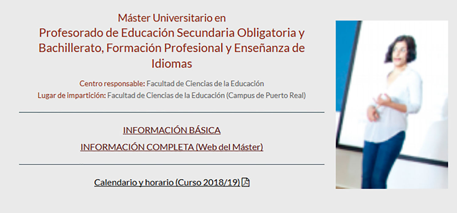 Apertura de curso del máster en Profesorado de Educación Secundaria Obligatoria y Bachillerato, Formación Profesional y Enseñanza de Idiomas