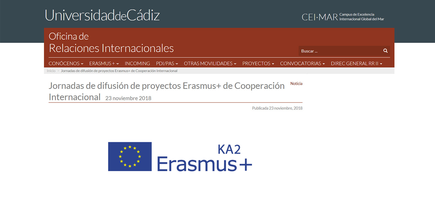 Arrancan las Jornadas informativas sobre Proyectos de Cooperación Internacional Erasmus+