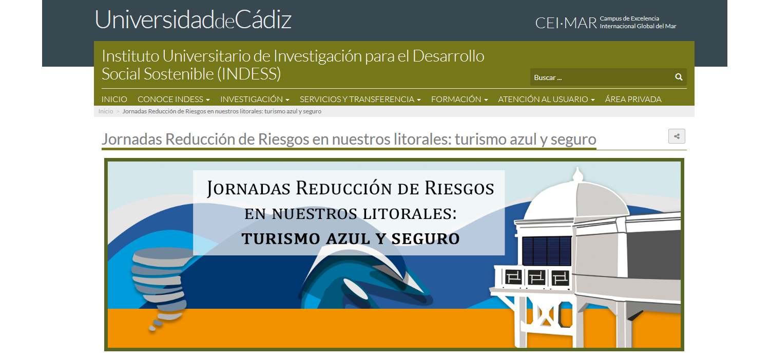 La UCA celebrará las ‘Jornadas Reducción de Riesgos en nuestros litorales: Turismo Azul y Seguro’