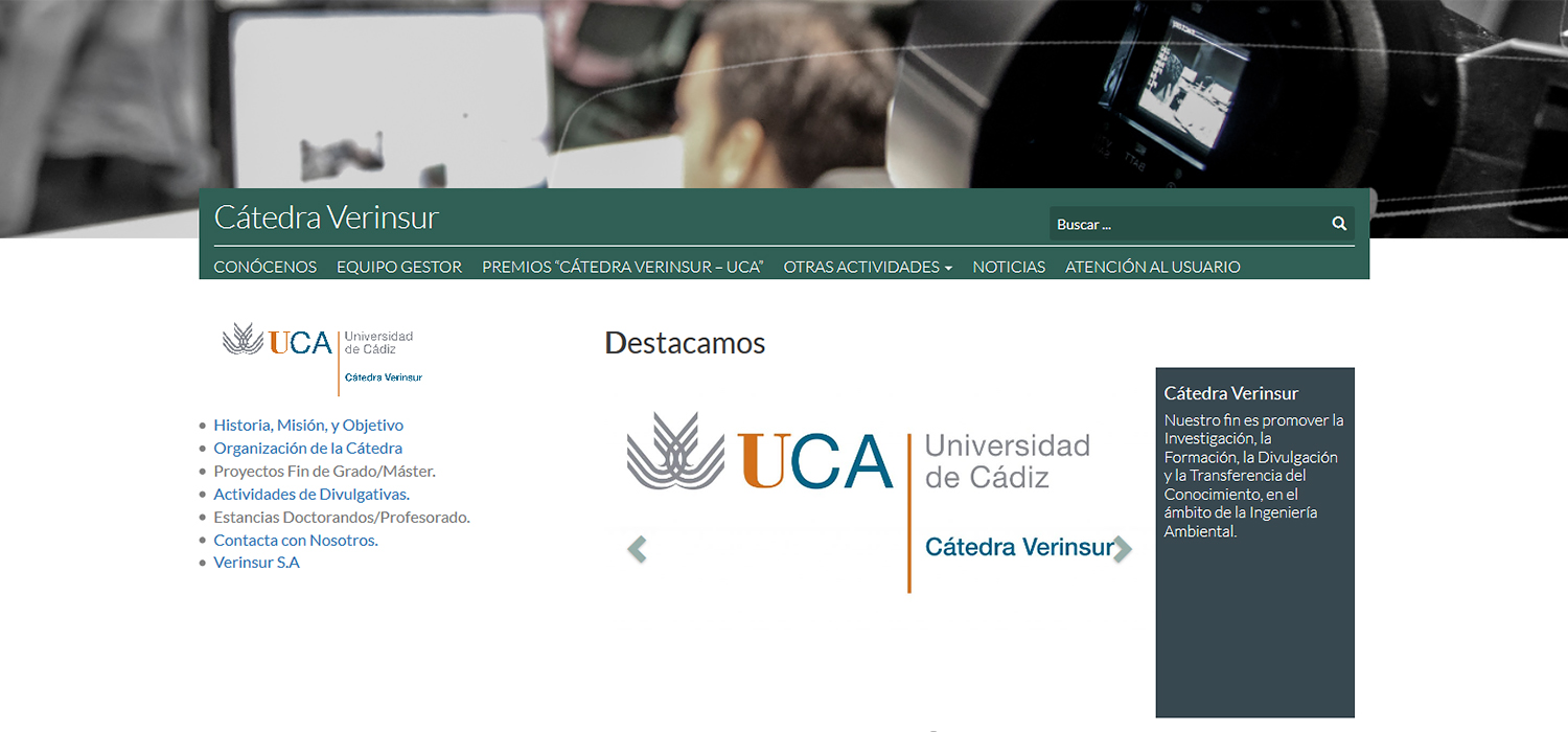 La Cátedra externa Verinsur-UCA entregará sus IV Premios en el Campus de Puerto Real
