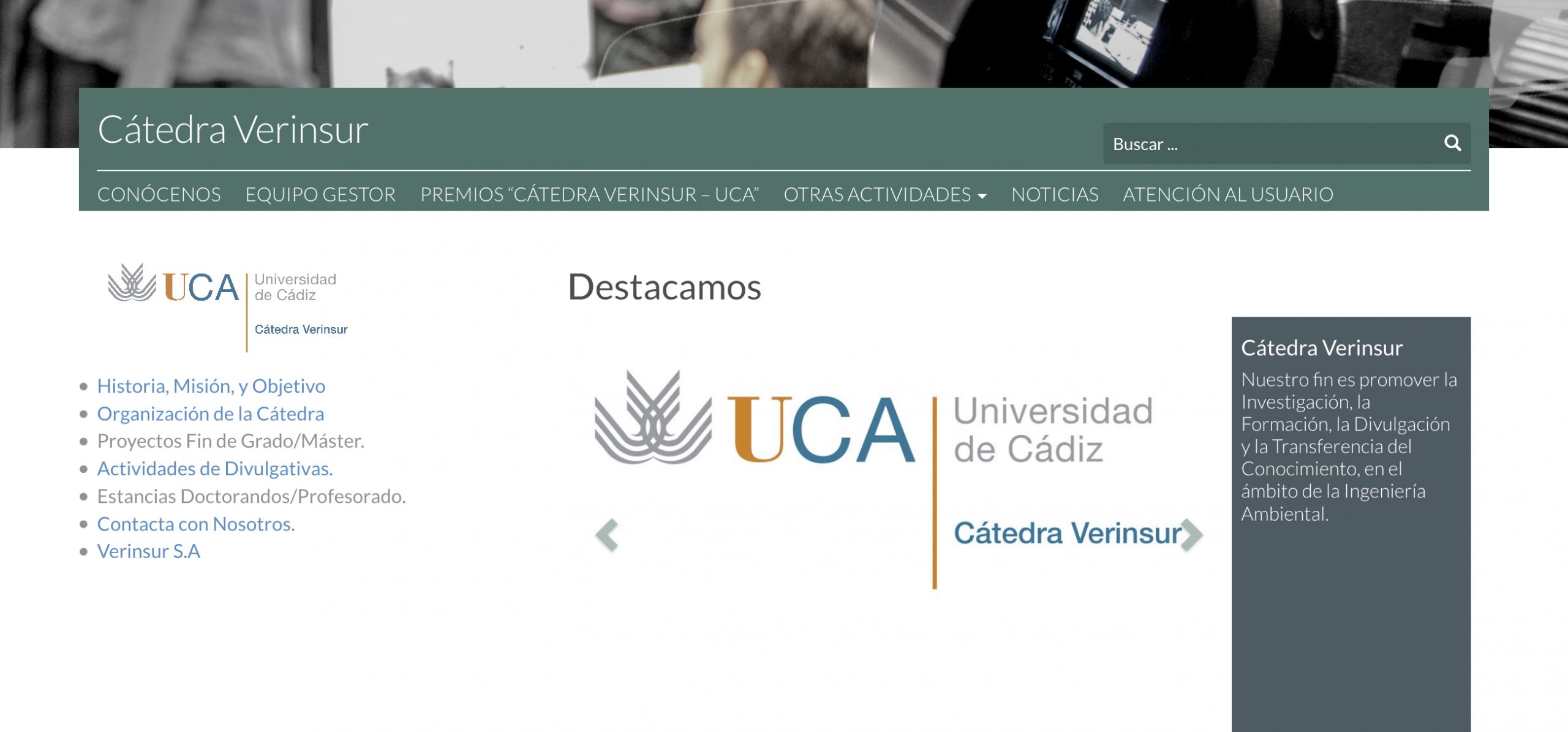 Abierto el plazo para el VI Premio Cátedra Verinsur –UCA ‘Alternativas Innovadoras sobre valorización de residuos’