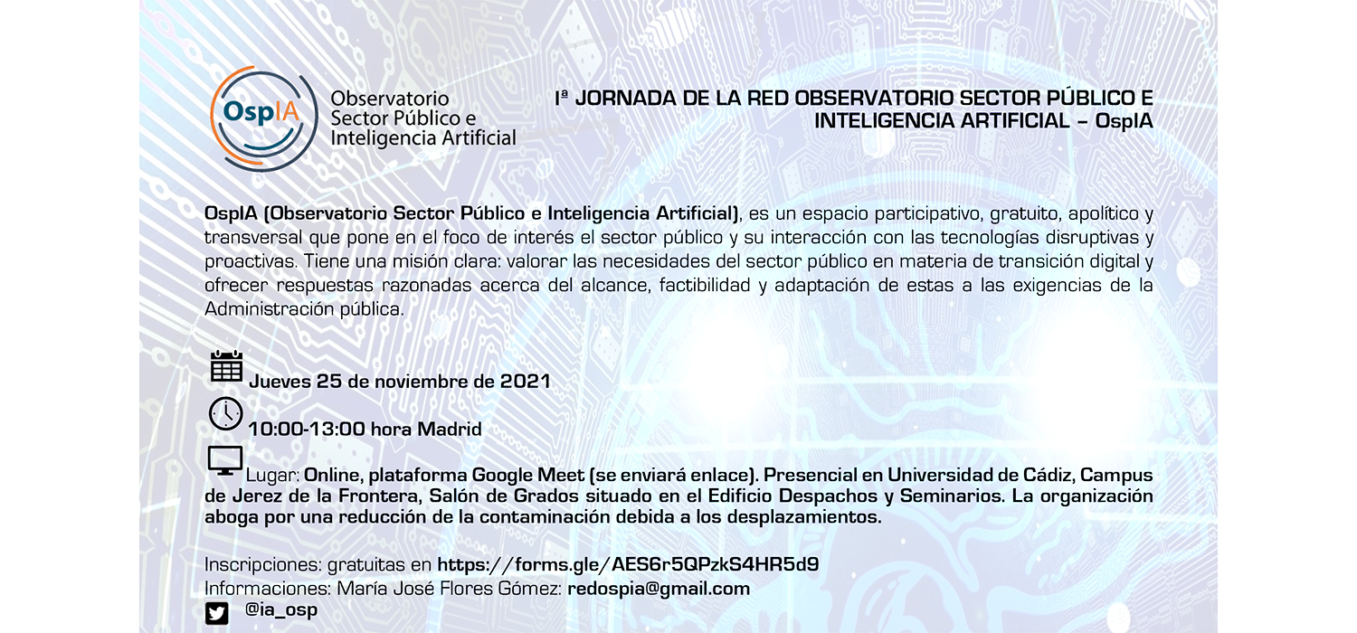 1ª Jornada de la Red Observatorio Sector Público e Inteligencia Artificial – OspIA