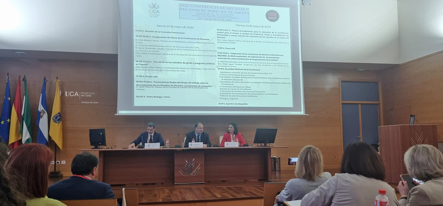 La Facultad de Derecho de la UCA acoge la XXXI Conferencia de Decanas y Decanos de Derecho de España