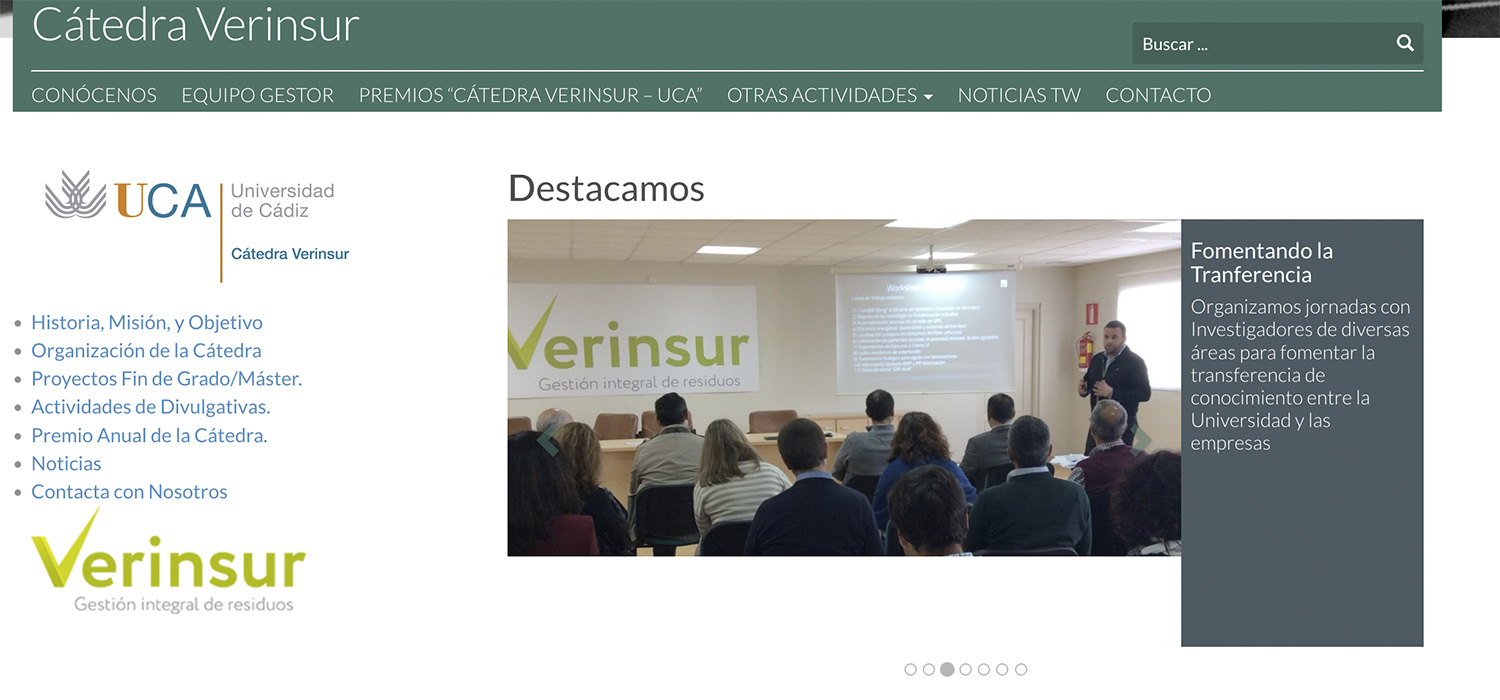 La cátedra Verinsur lanza sus VIII Premios ‘Alternativas Innovadoras en Economía Circular y valorización de residuos’