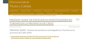 Abierta convocatoria de los Premios de excelencia investigadora en Turismo en la provincia ‘Cádiz...