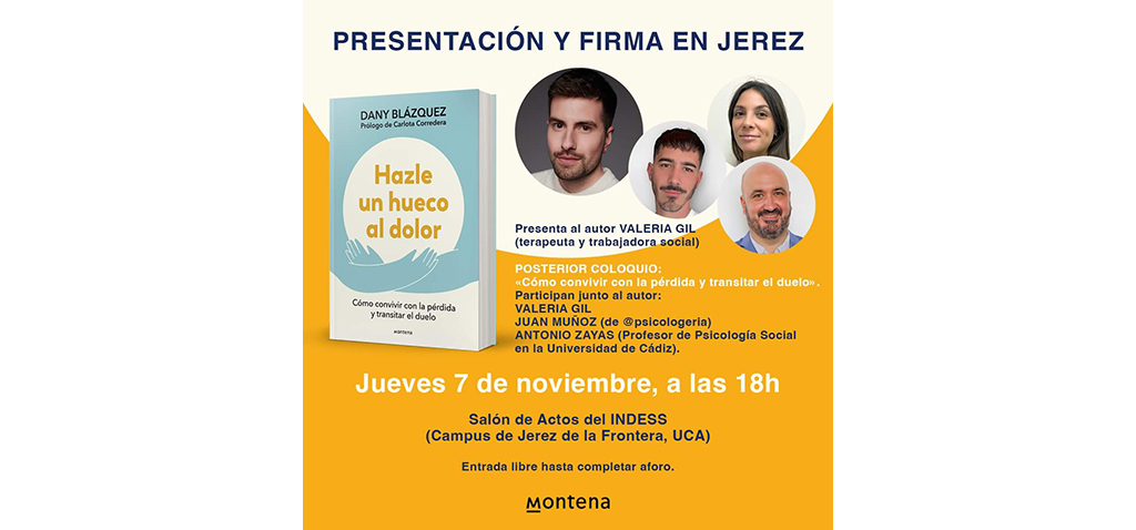 El Campus de Jerez acoge la presentación del libro ‘Hazle un hueco al dolor’ de Dany Blázquez