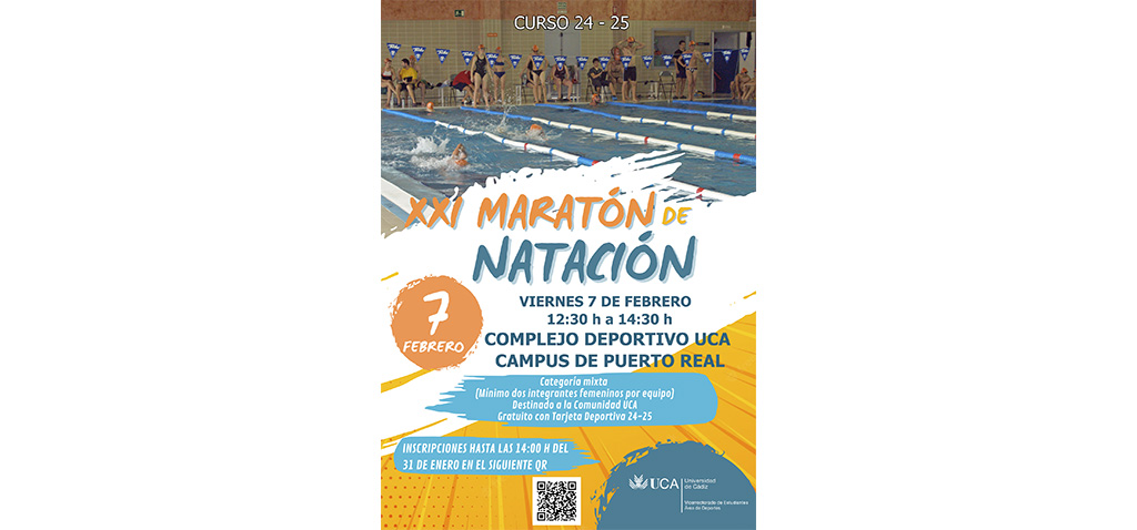 La UCA celebra el XII Maratón de Natación el próximo 7 de febrero